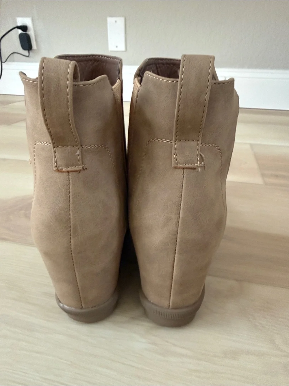 Forever 21 Taupe Chelsea Wedge Ankle Boots